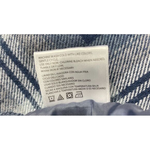 Weatherproof Vintage Men's Large Grey/Blu Plaid Flannel Lumberjack Outdoor Shirt - Picture 16 of 16